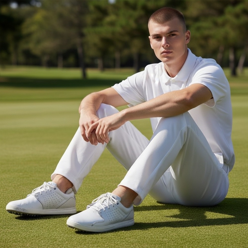 Adidas Adicross Retro Spikeless Golf Shoes Mens 10 White Blue GV9668 Leather